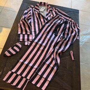 Victoria's Secret Pink and Black Striped Pajama Top